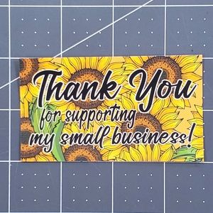Sunflower Thank You Cards and Stickers Set Small Pack 24 of Each